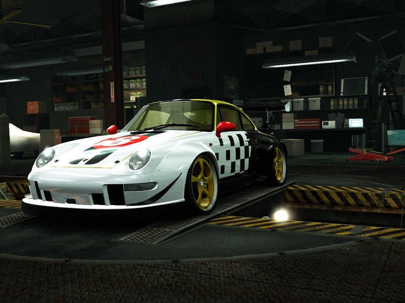 my porsche 911 carrera 993 with my own version of pro cup vinyl with widebody kit