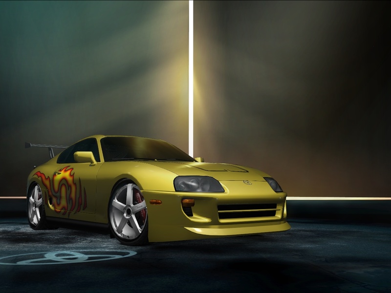 my toyota supra with ronnie flames vinyl from nfs most wanted 2005
