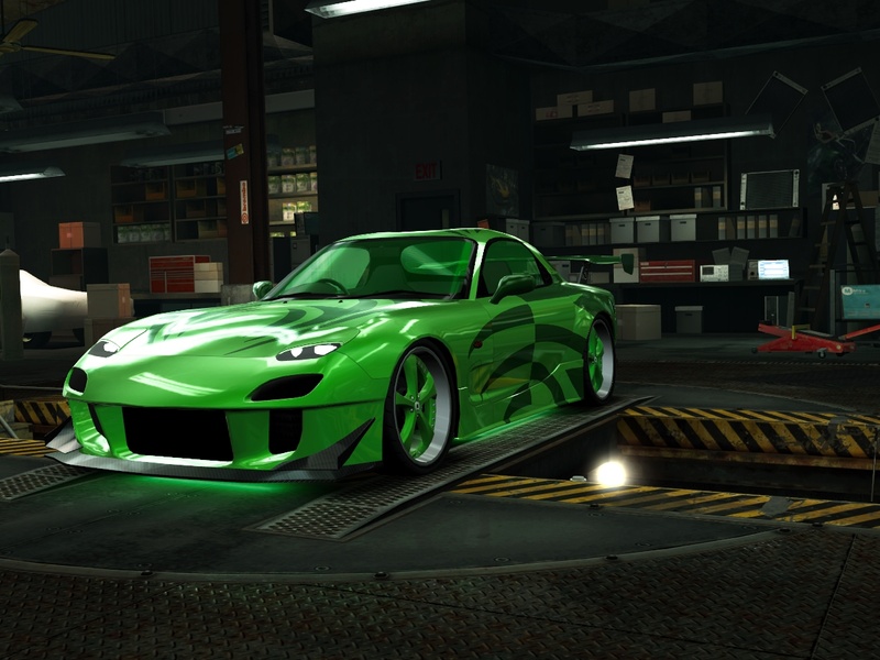 my mazda rx-7 with tribal body vinyl #1 from nfs most wanted