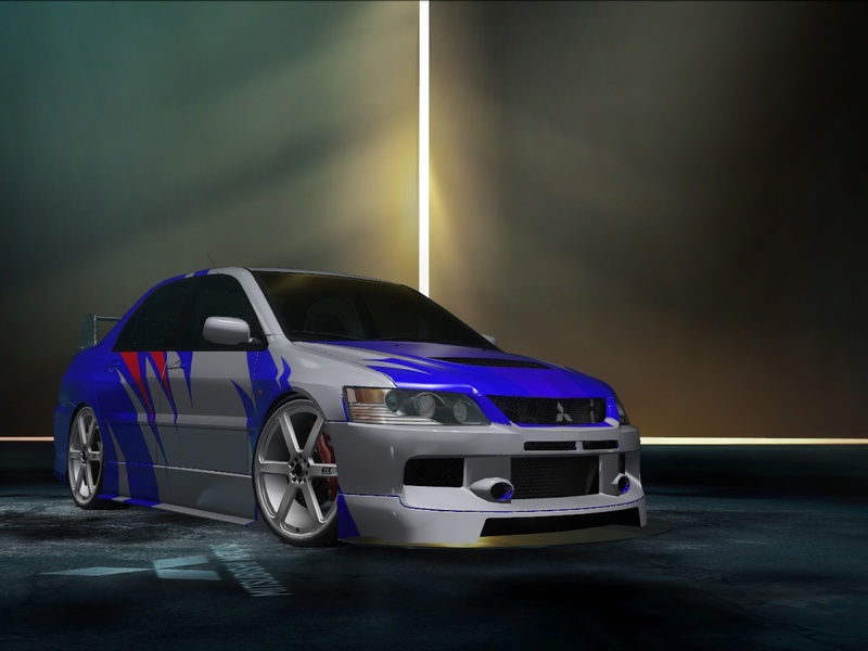 my mitsubishi lancer evolution xi mr with earl vinyl (blacklist #9 from nfs most wanted)