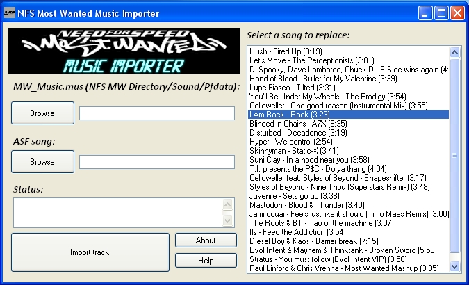 NFS Most Wanted Music Importer