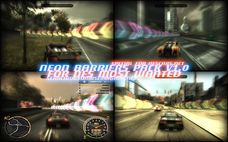 Need For Speed Most Wanted NEON BARRIERS PACK v1.0 for NFS MOST WANTED