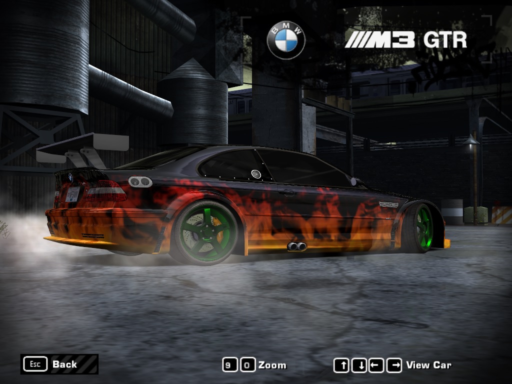 Need For Speed Most Wanted fire,fog or smoke [color changeable] vinyl for BMW GTR