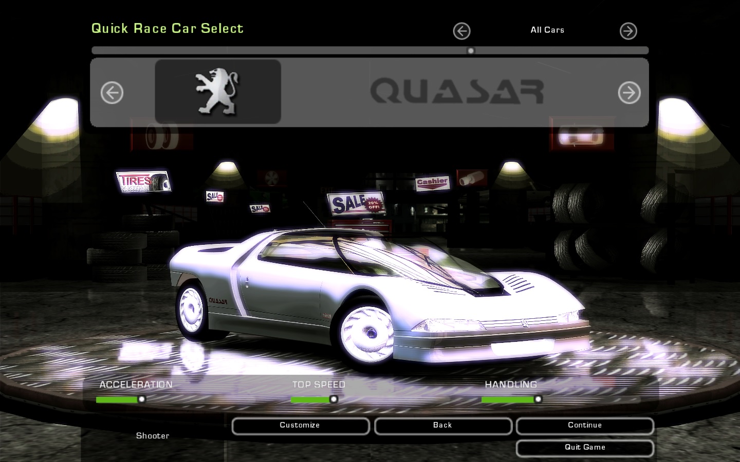 Need For Speed Underground 2 Peugeot Quasar