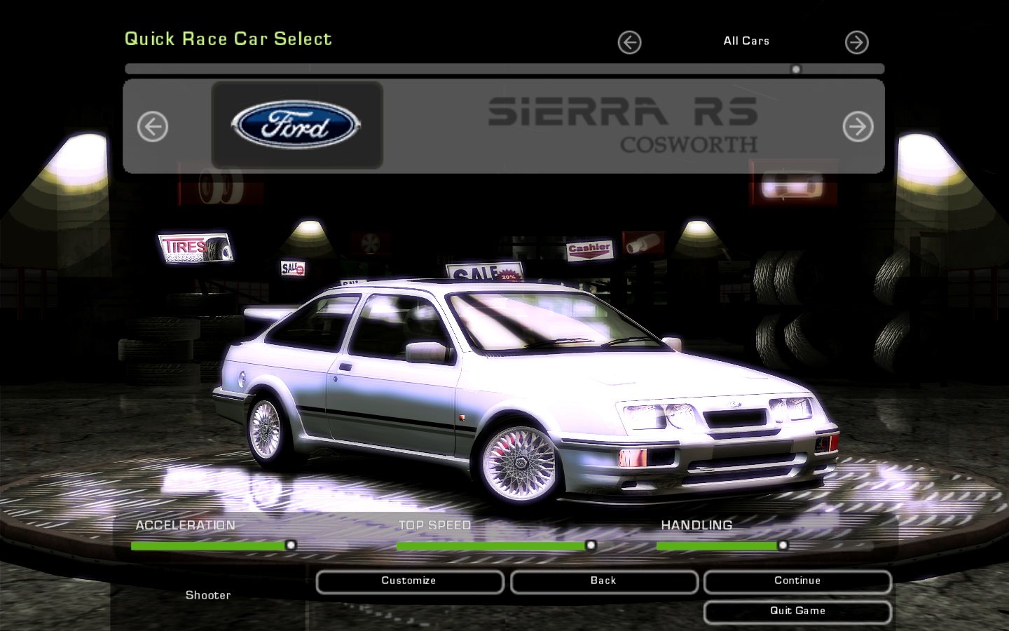Need For Speed Underground 2 Ford Sierra Cosworth RS500