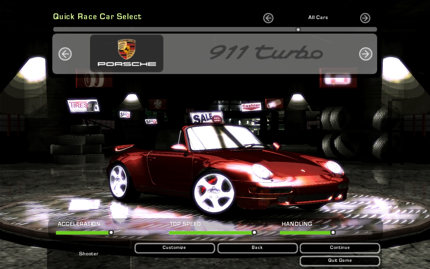 Need For Speed Underground 2 Porsche 911 (993) Turbo Cabrio