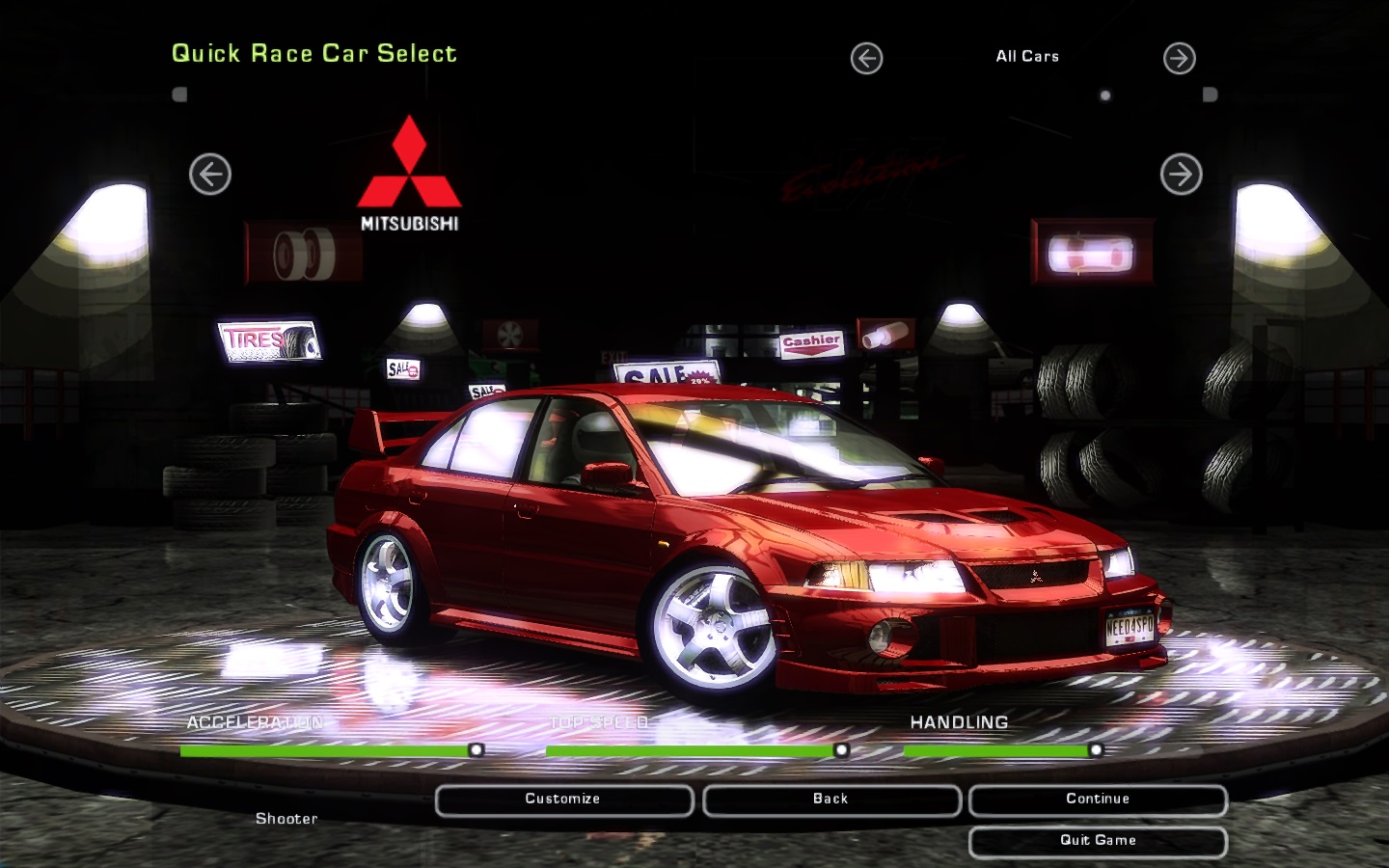 Need For Speed Underground 2 Mitsubishi Lancer Evolution VI