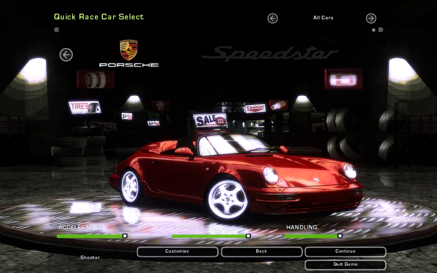 Need For Speed Underground 2 Porsche 911 (964) Speedster