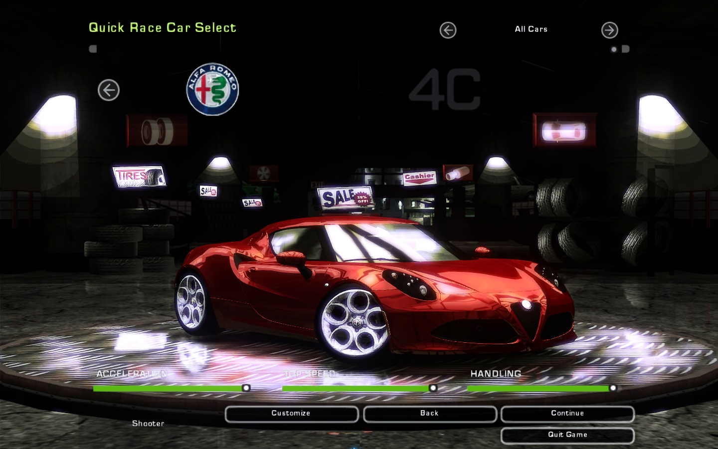 Need For Speed Underground 2 Alfa Romeo 4c