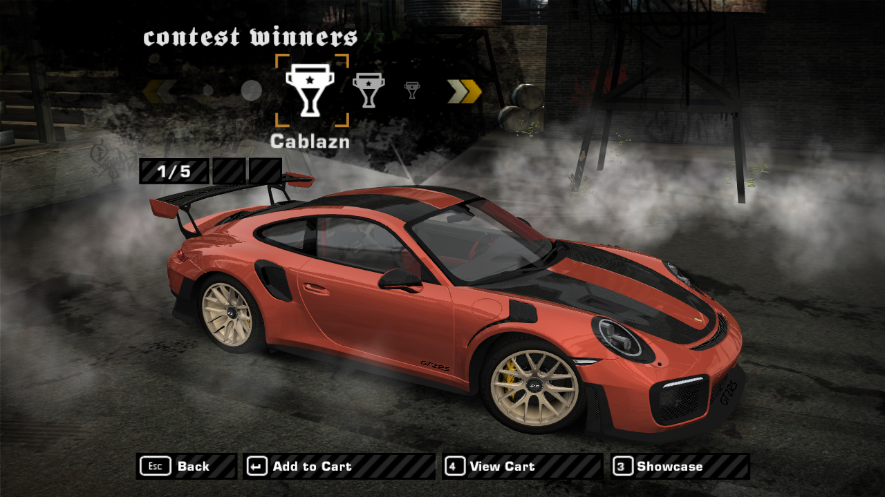 Need For Speed Most Wanted Porsche 911 GT2RS Colours