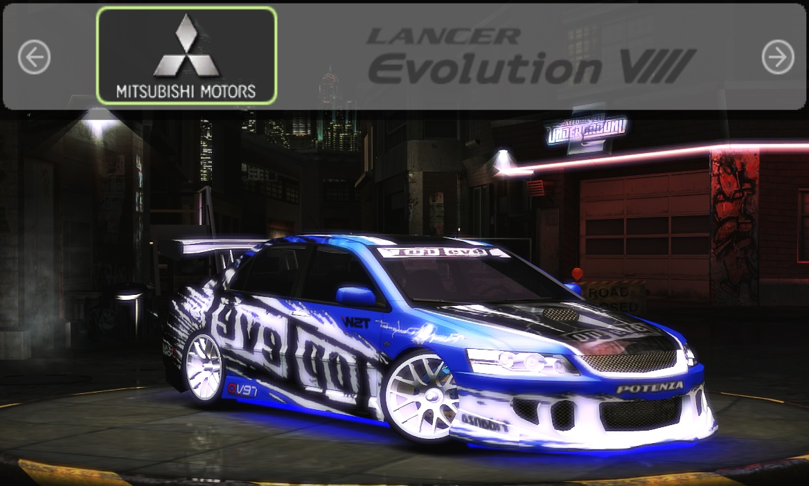 Need For Speed Underground 2 Mitsubishi Lancer Evolution 8 - Top Level Vinyl