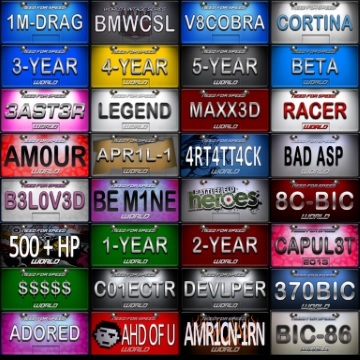 Need For Speed Most Wanted Various Custom License Plate v1.0 by MR80