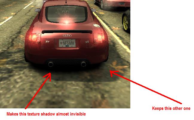 Need For Speed Most Wanted Clear shadow texture (no double shadows)