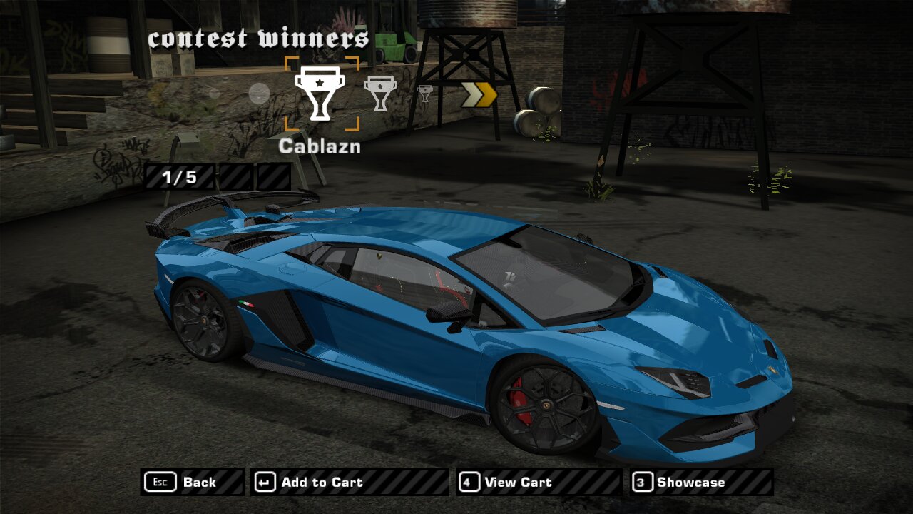 Need For Speed Most Wanted Lamborghini Aventador SVJ Official Colours