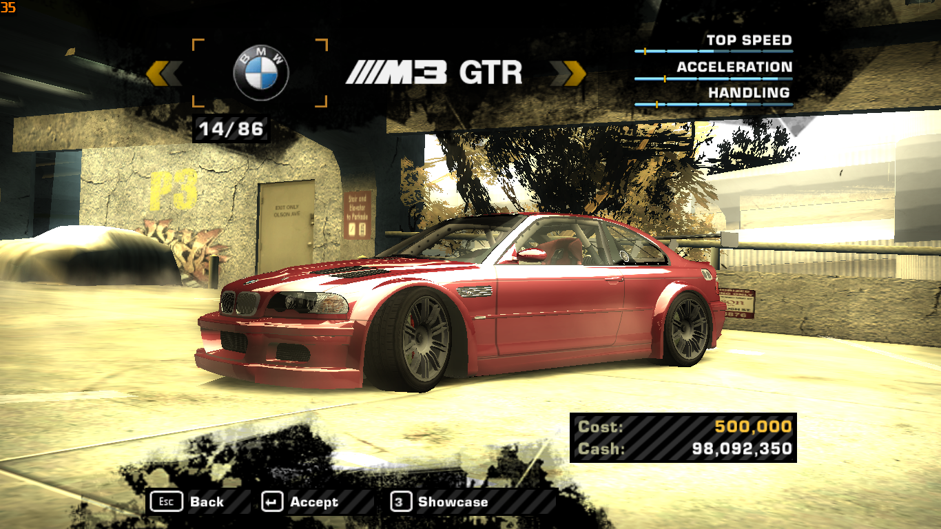 Need For Speed Most Wanted NFSMW - Add BMW M3 GTR into car lot