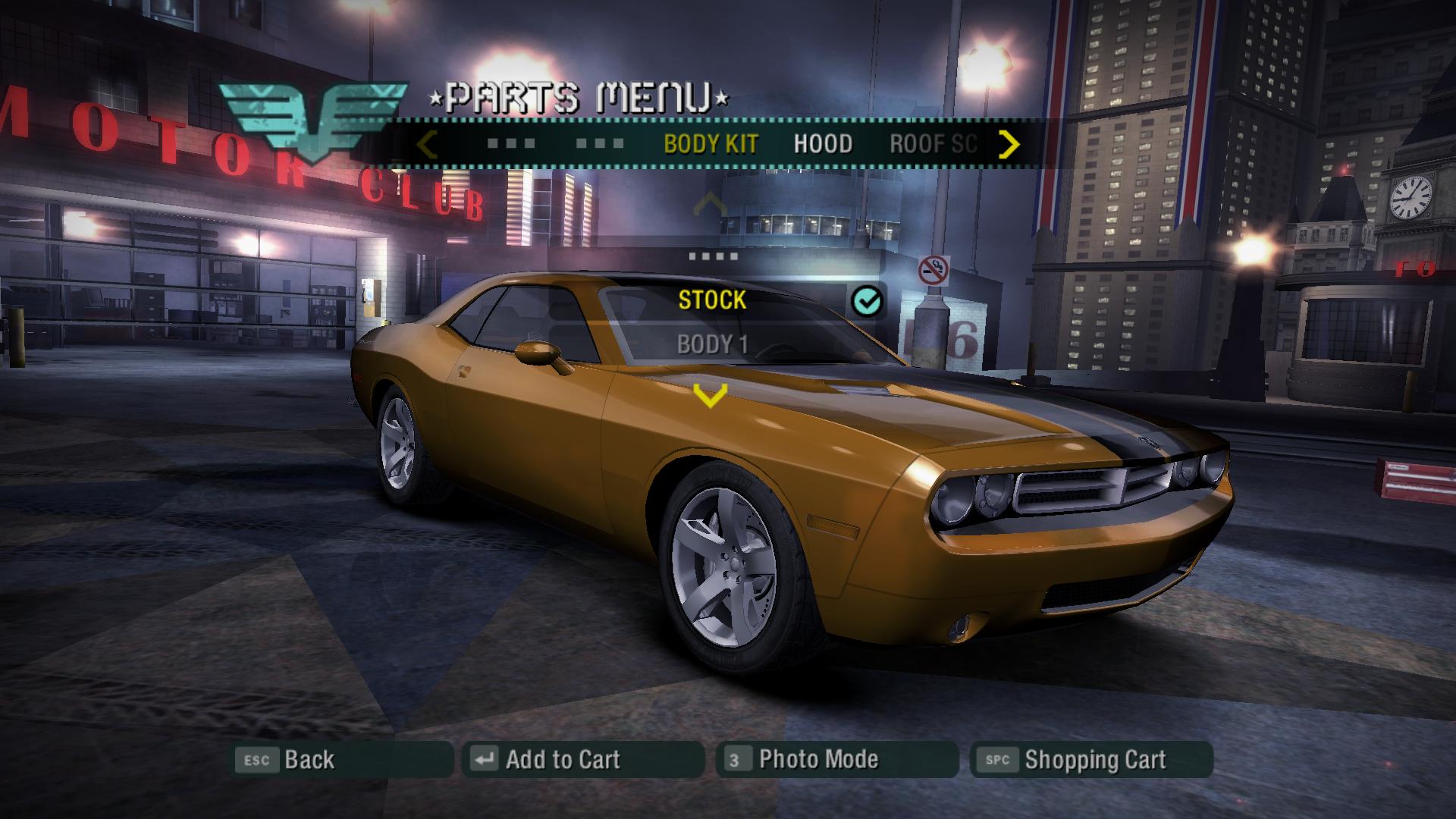 Need For Speed Carbon Dodge Challenger Concept added new bodykits