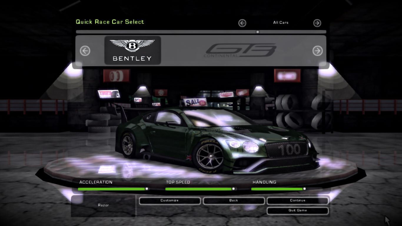 Need For Speed Underground 2 Bentley Continetal GT3
