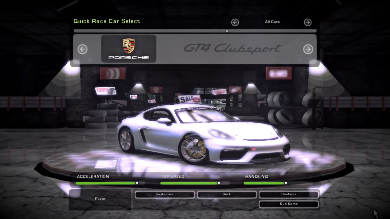 Need For Speed Underground 2 Porsche 718 Cayman GT4 Clubsport
