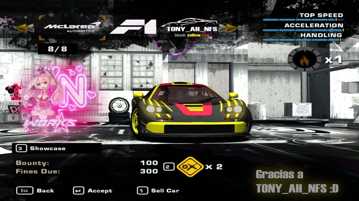 Need For Speed Most Wanted McLaren F1 [TONY AH Black Yellow Red]