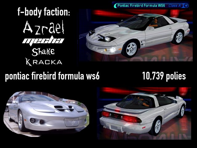 Need For Speed High Stakes Pontiac Firebird Formula WS6