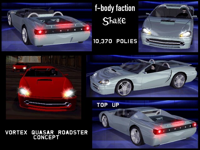 Need For Speed High Stakes Fantasy Vortex Quasar Roadster