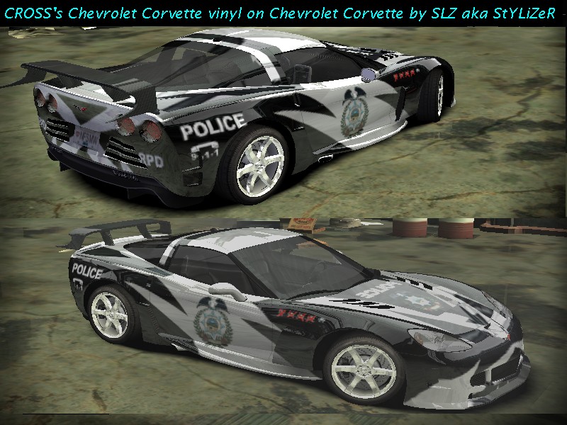 Need For Speed Most Wanted Chevrolet Corvette CROSS vinyl