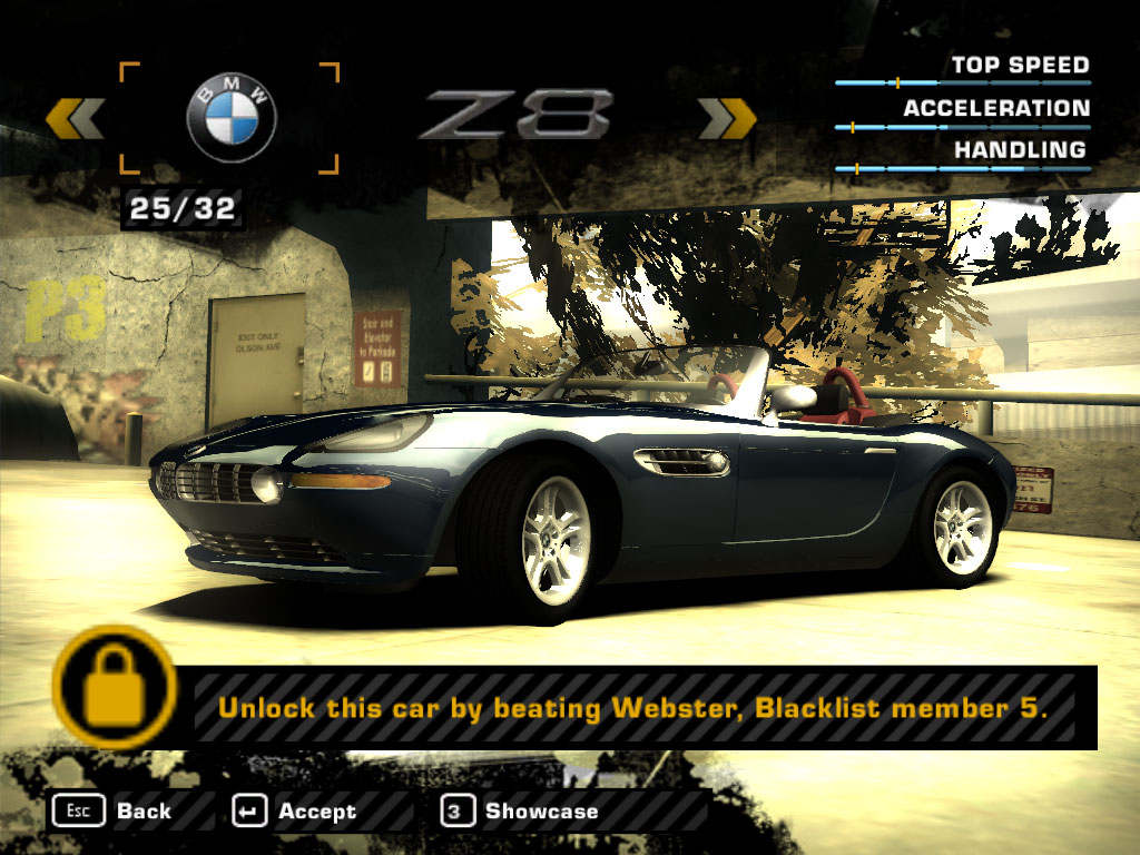 Need For Speed Most Wanted BMW E52 Z8