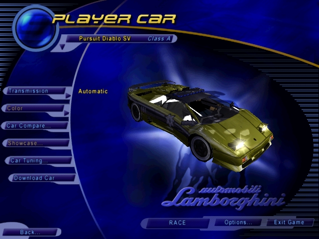 Need For Speed Hot Pursuit Lamborghini Pursuit PSX Diablo SV EA Replacement