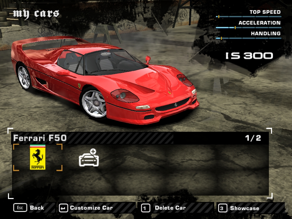 Need For Speed Most Wanted Ferrari F50