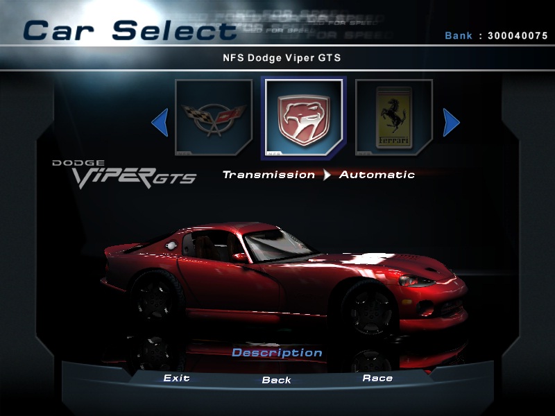 Need For Speed Hot Pursuit 2 Dodge VIPER GTS.