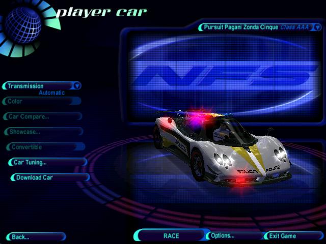 Need For Speed High Stakes Pagani Pursuit Zonda Cinque