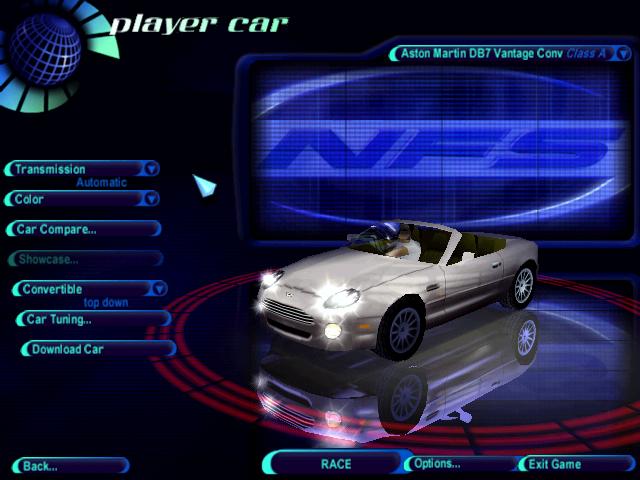 Need For Speed High Stakes Aston Martin DB7 Vantage Convertible