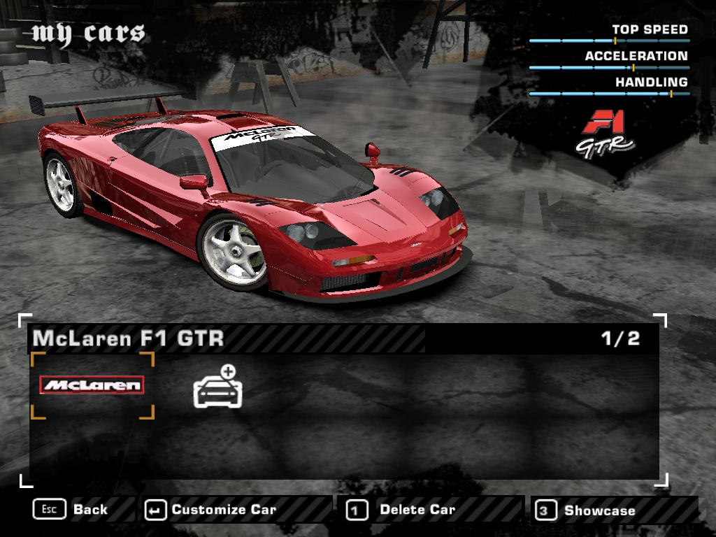 Need For Speed Most Wanted McLaren F1 GTR
