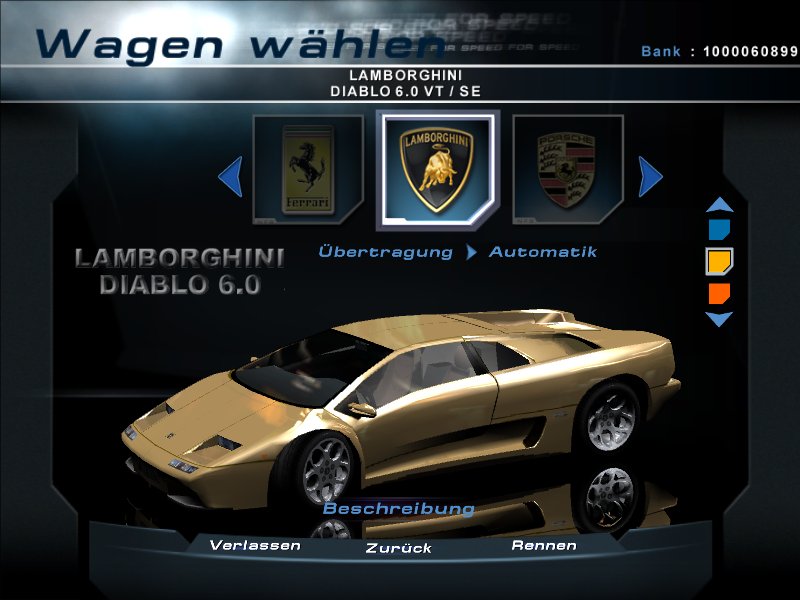 Need For Speed Hot Pursuit 2 Lamborghini Diablo 6.0 SE