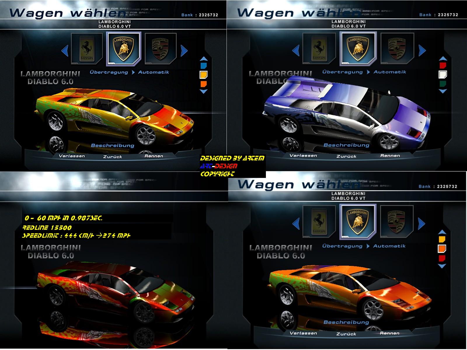 Need For Speed Hot Pursuit 2 Lamborghini VT 6.0