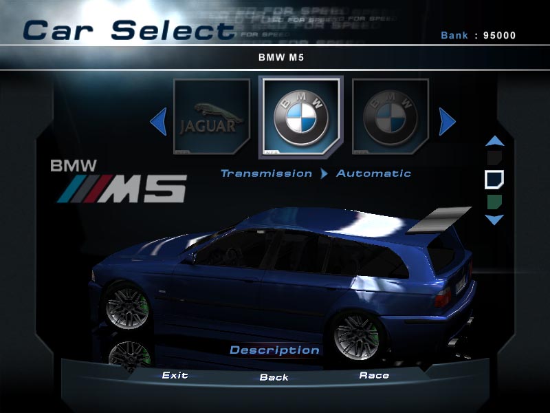 Need For Speed Hot Pursuit 2 BMW M5 sport wagon (tuned)