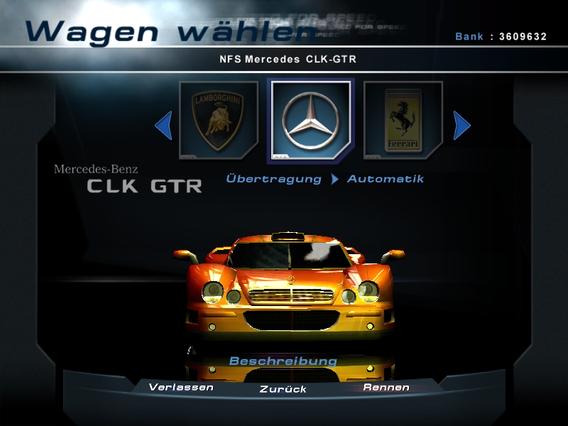 Need For Speed Hot Pursuit 2 Mercedes Benz CLK-GTR Golden Eagle