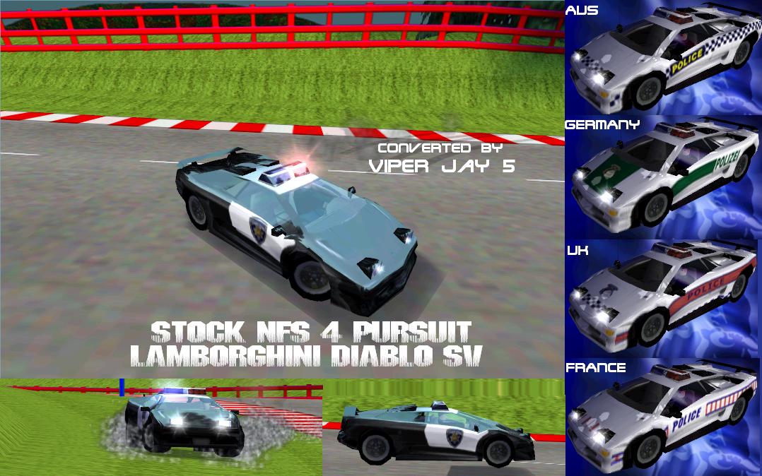 Need For Speed Hot Pursuit Lamborghini Diablo SV Multi-Pursuit (NFS 4)