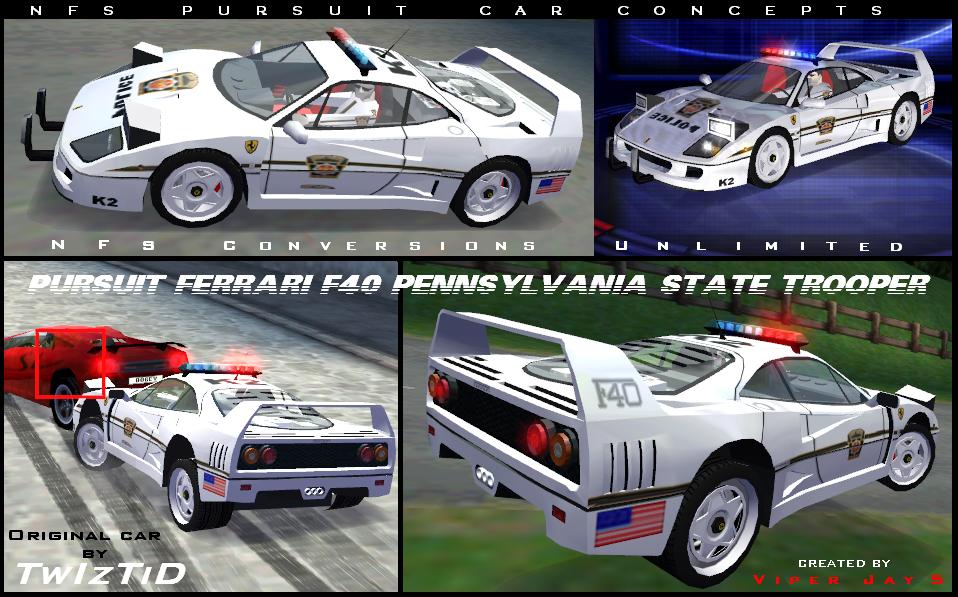 Need For Speed High Stakes Ferrari Pursuit F40 - PA State Trooper
