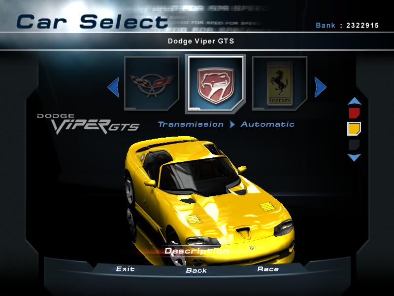 Need For Speed Hot Pursuit 2 Dodge Viper GTS (Global Raver version)