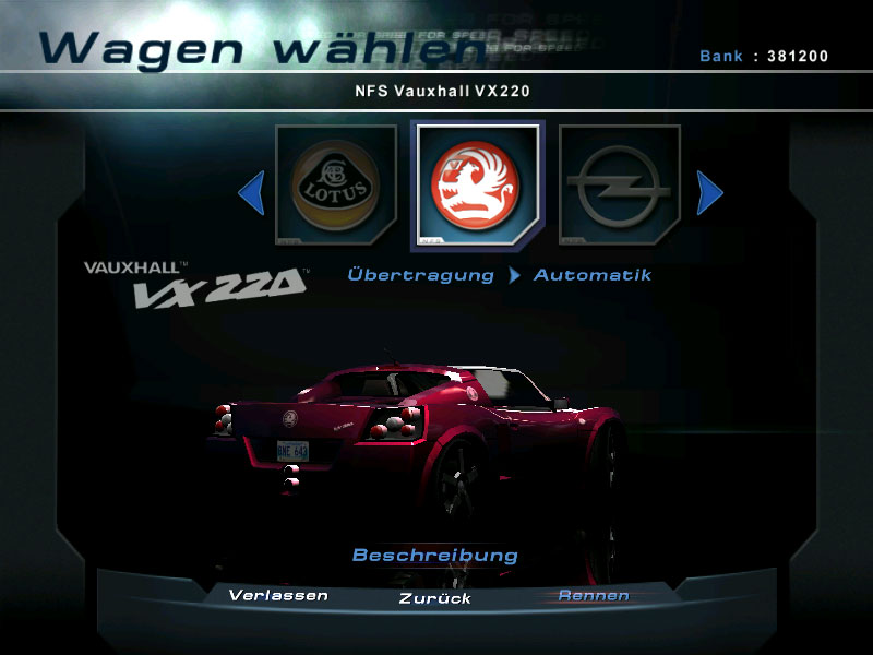 Need For Speed Hot Pursuit 2 Vauxhall vx 220