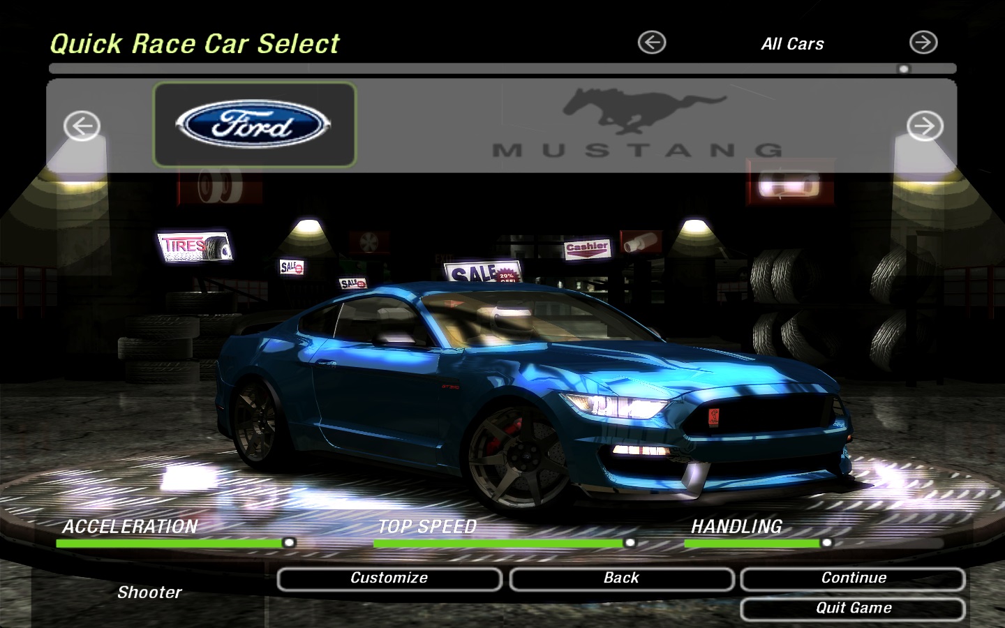 Need For Speed Underground 2 Ford Mustang GT 350 R
