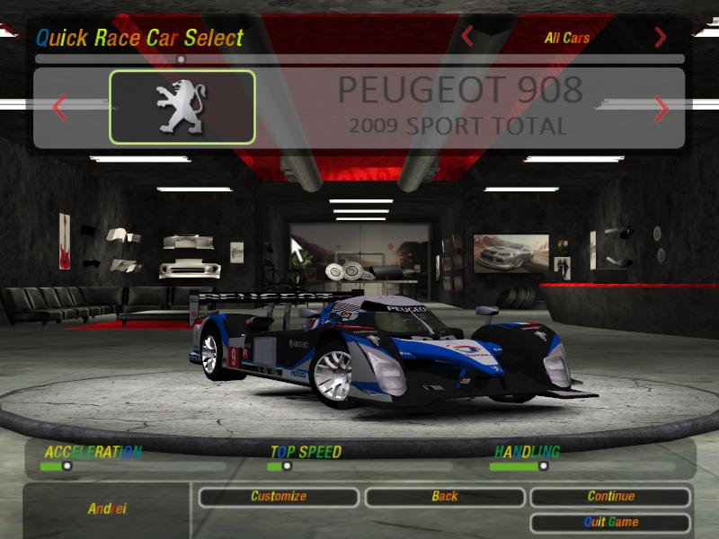 Need For Speed Underground 2 Peugeot 908
