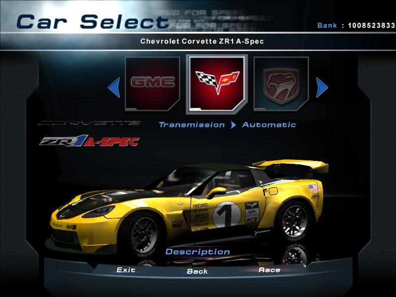 Need For Speed Hot Pursuit 2 Chevrolet Corvette ZR-1 A-Spec