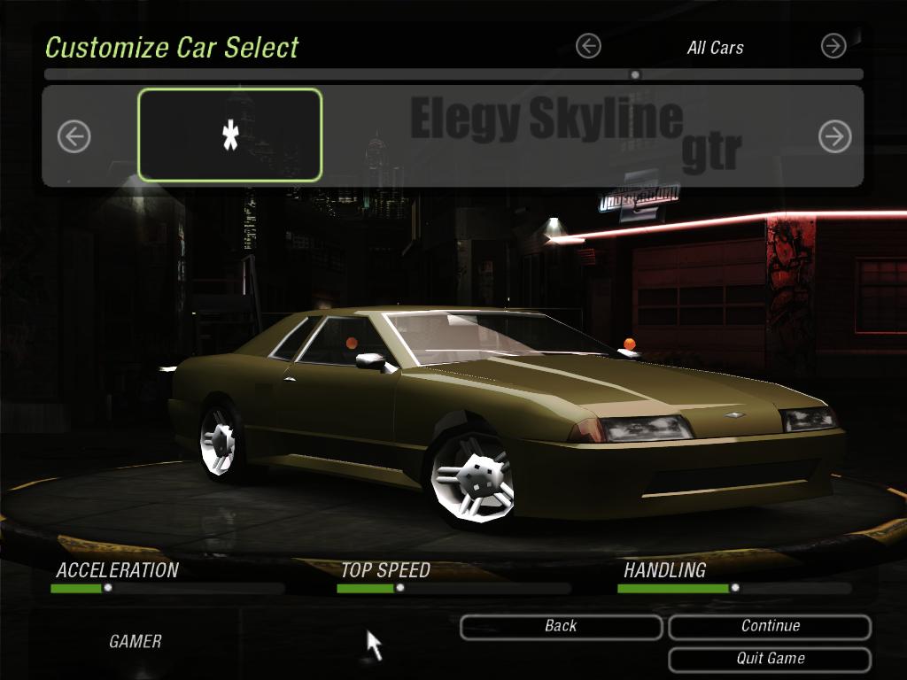 Need For Speed Underground 2 Fantasy ELEGY SKYLINE GTR