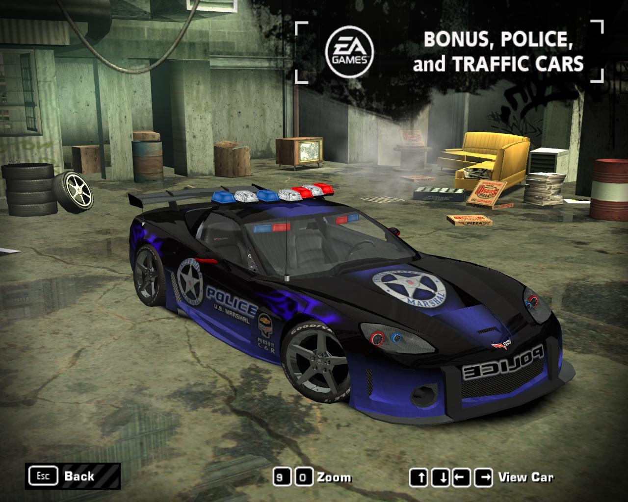 Need For Speed Most Wanted Chevrolet L5 U.S.Marshal C6R Pursuit Kit