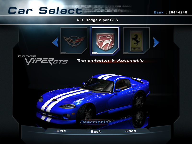 Need For Speed Hot Pursuit 2 Dodge Viper GTS NFS Edition