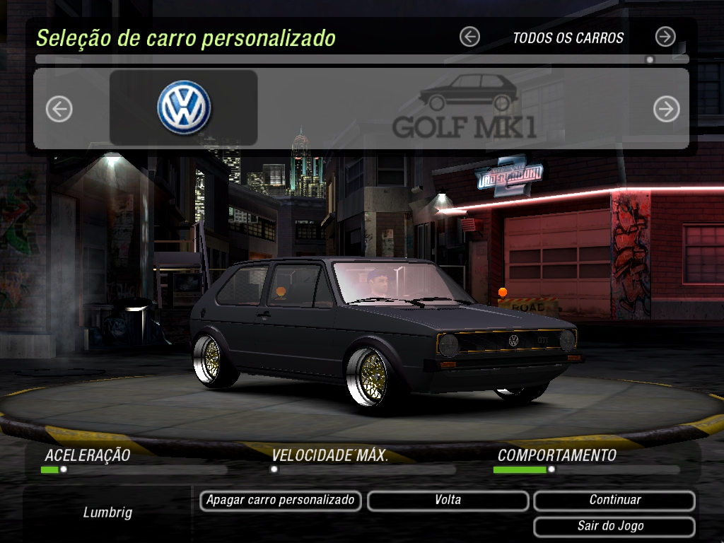Need For Speed Underground 2 Volkswagen Golf Mk1 GTI