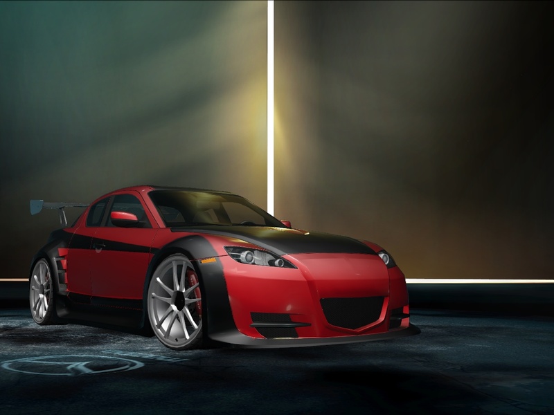 my mazda rx8 red and black with widebody kit