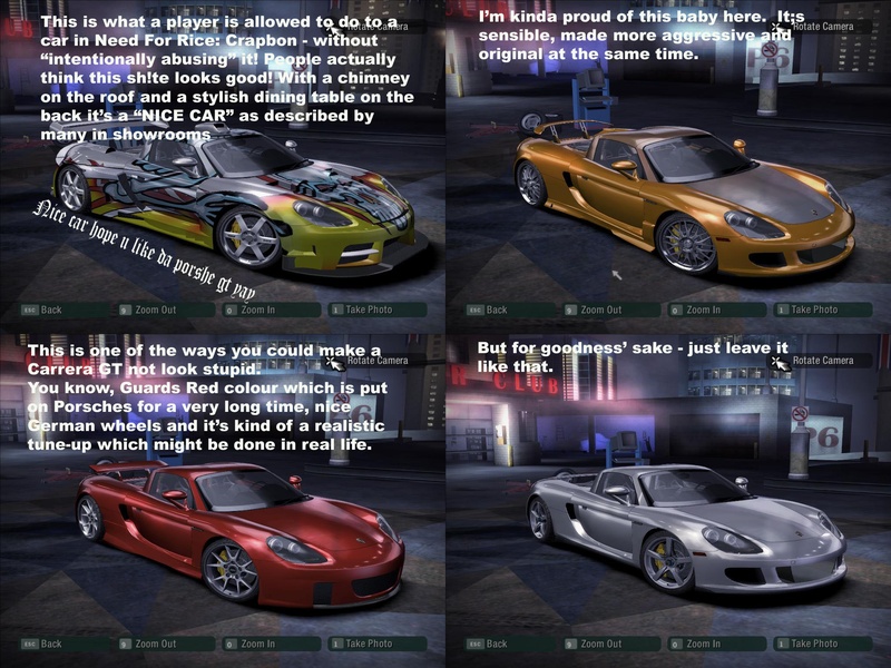 Opponents' and player cars in NFSC